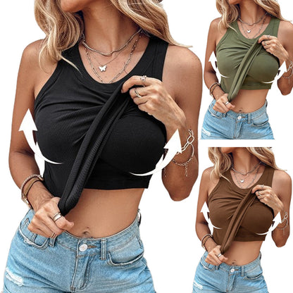 Womens Built-in Bra Cotton Tank Top